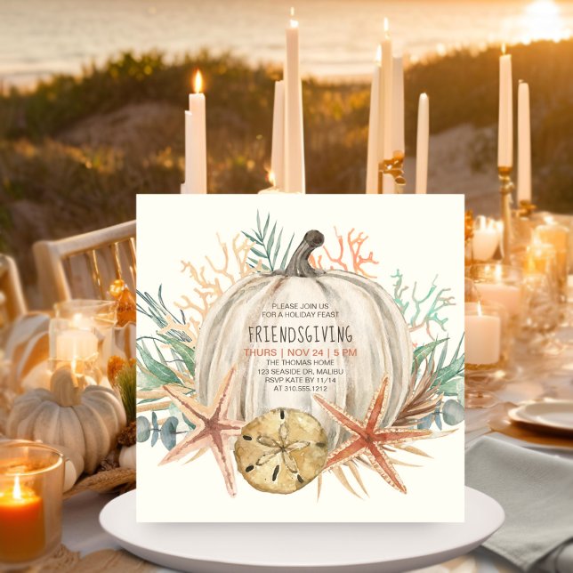 Invitación Día de Acción de Gracias para la Calabaza Costera (Subido por el creador)
