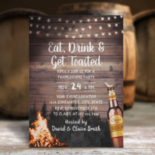 Invitación Día de Acción de Gracias por el Bosque Rústico de