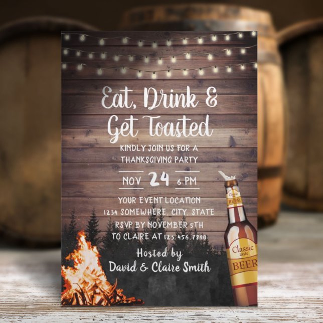 Invitación Día de Acción de Gracias por el Bosque Rústico de  (Subido por el creador)