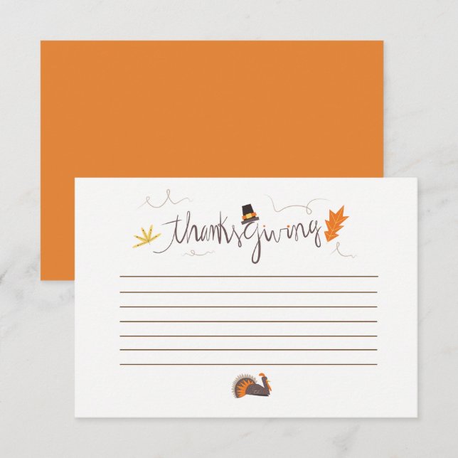 Invitación Día de Acción de Gracias, ¿qué le agradece la tarj (Anverso / Reverso)
