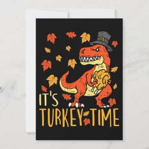 Invitación Día de Acción de Gracias, Turquía Time Fall, Dinos