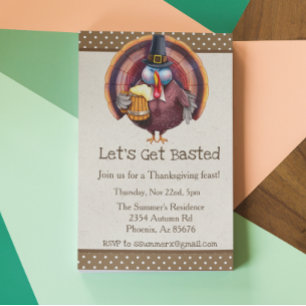 Invitación Día de Acción de Gracias Vamos a Empaparnos Cervez