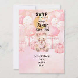 Invitación Día de adopción - Chica infantil - fiesta temática