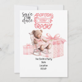 Invitación Día de adopción - Chica infantil - fiesta temática