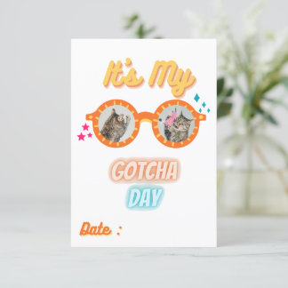Invitación Día de adopción del Mascota Gato Gotcha Día de gat
