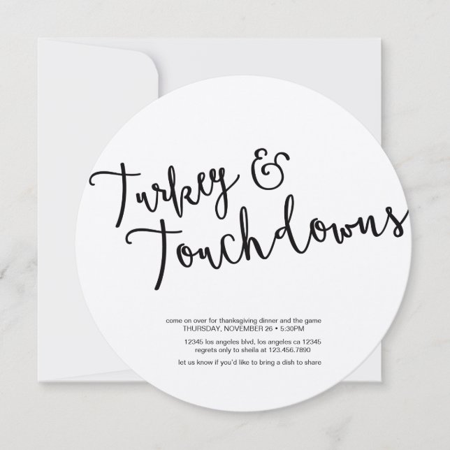 Invitación Día de Amistad y Fútbol Día de Acción de Gracias (Anverso)