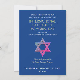 Invitación Día de Conmemoración del Holocausto YOM HASHOAH