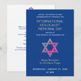 Invitación Día de Conmemoración del Holocausto YOM HASHOAH