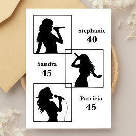 Invitación Día de cumpleaños conjunto triple el divertido bla