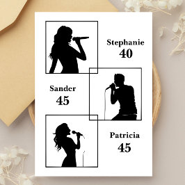 Invitación Día de cumpleaños conjunto triple el divertido bla