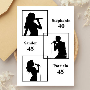 Invitación Día de cumpleaños conjunto triple el divertido bla