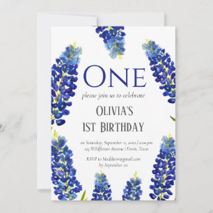 Invitación Día de cumpleaños de Bluebonnets