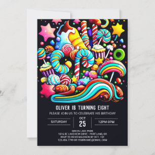 Invitación Día de cumpleaños de Candy Wonderland