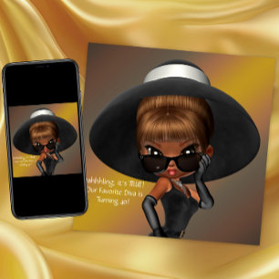 Invitación Día de cumpleaños de diva favorita divertida