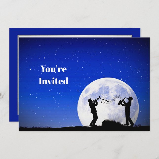 Invitación Día de cumpleaños de la luna llena azul (Anverso / Reverso)