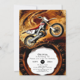 Invitación Día de cumpleaños de la motocicleta de los niños d