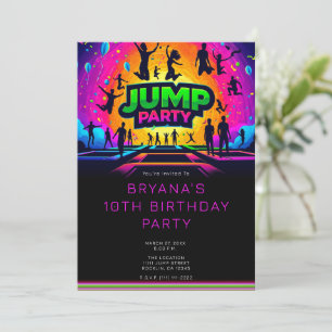 Invitación Día de cumpleaños de SALTO en trampolín divertido