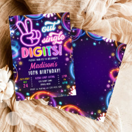 Invitación Día de cumpleaños de un solo dígito de paz con Chi