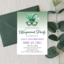 Invitación Día de cumpleaños del Fiesta del baile de máscaras