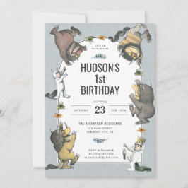 Invitación Día de cumpleaños del personaje de Donde los monst