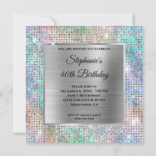 Invitación Día de cumpleaños del Relieve metalizado con estam