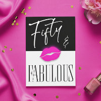 Día de Cumpleaños Divertido de Labios Rosados Fabu