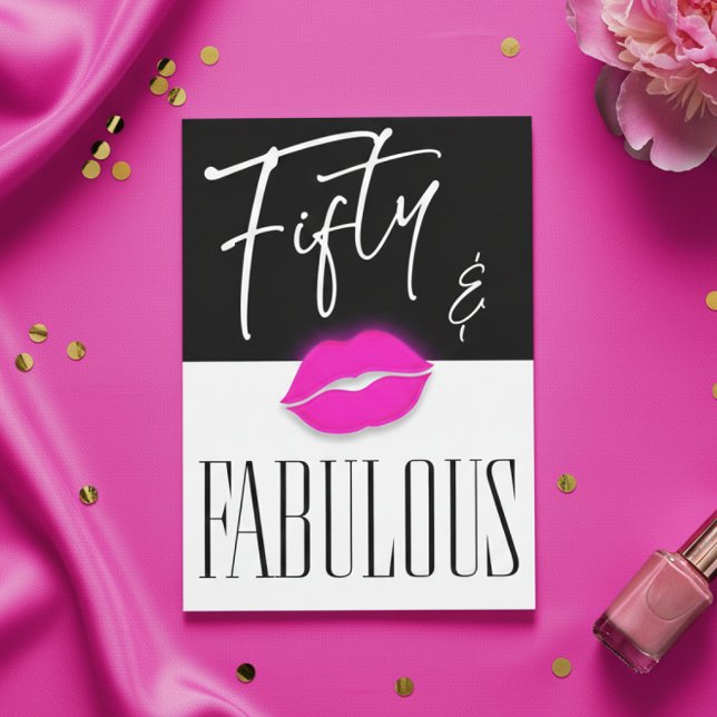 Invitación Día de Cumpleaños Divertido de Labios Rosados Fabu (Subido por el creador)