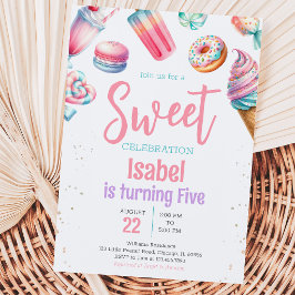 Invitación Día de Cumpleaños Dulce Candy Land