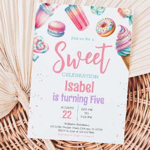Invitación Día de Cumpleaños Dulce Candy Land
