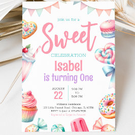 Invitación Día de Cumpleaños Dulce Candy Land
