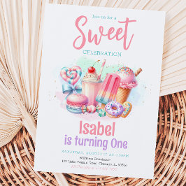 Invitación Día de Cumpleaños Dulce Tierra de Dulces