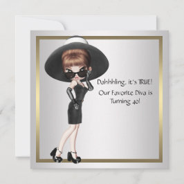 Invitación Día de cumpleaños número 40 divertido de la diva m