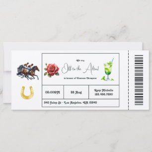 Invitación Día de Derby "Camino al Altar" Boleto para Desayun
