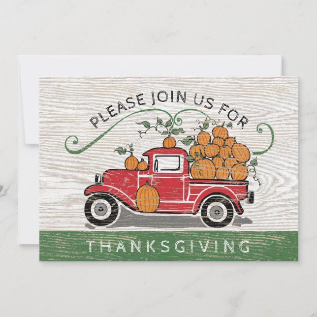 Invitación Día de fiesta de las calabazas de la camioneta (Anverso)