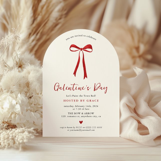 Invitación Día de Galentine Rojo Femenino (Subido por el creador)