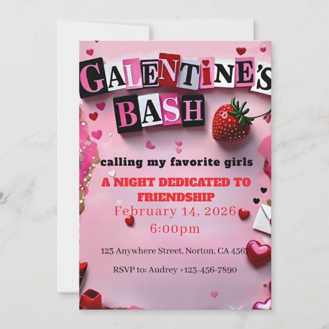 Invitación Día de Galentines del Libro de la Quema (Anverso)