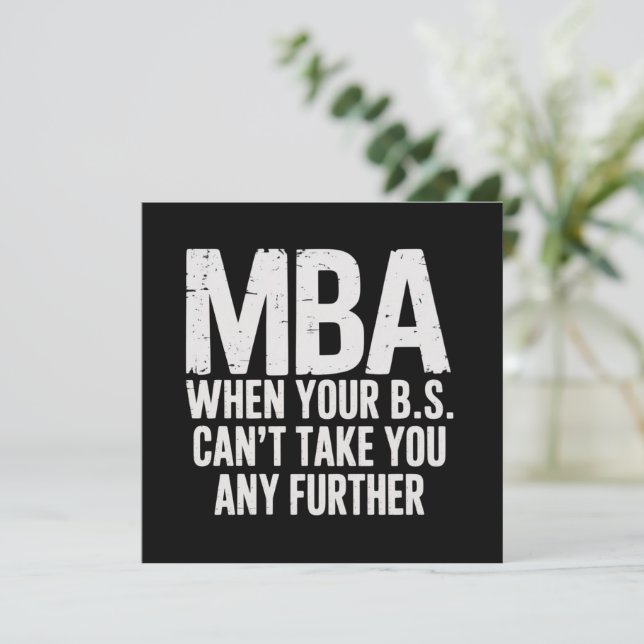 Invitación Día de graduación de máster MBA divertido (Anverso de pie)