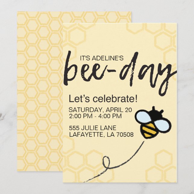 Invitación Día de la Abeja (Anverso / Reverso)
