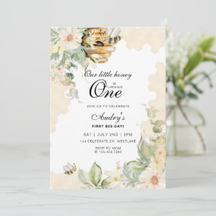 Invitación Día de la Abeja, Primer Cumpleaños Tema de abeja,