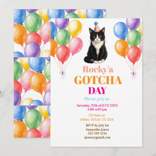 Invitación Día de la adopción del gato de esmoquin Fiesta de 