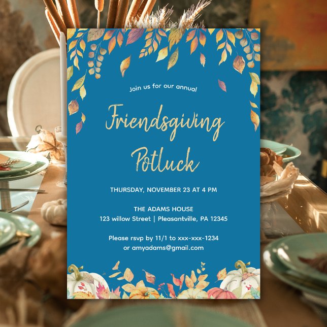 Invitación Día de la Amistad Gracias Potluck Cae (Subido por el creador)