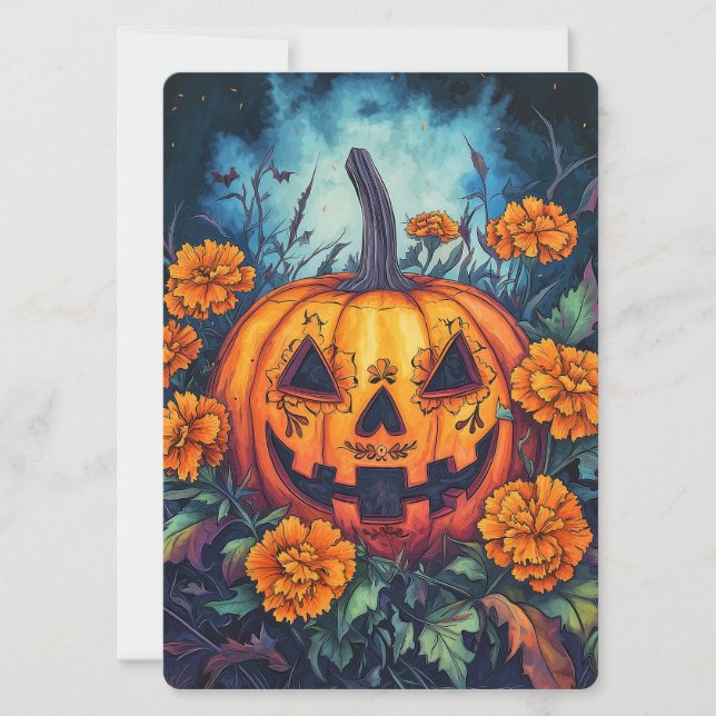 Invitación Día de la Calabaza Muerta con el entorno de Marigo (Anverso)