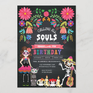 Invitación Día de la Calavera del Azúcar Día de Halloween Mue