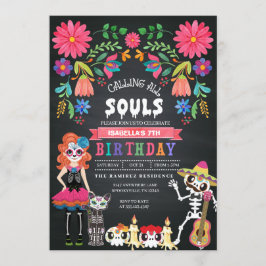 Invitación Día de la Calavera del Azúcar Día de Halloween Mue