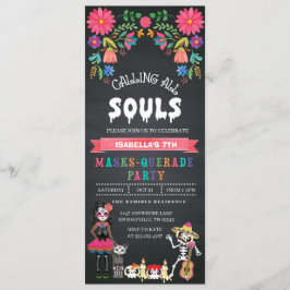Invitación Día de la Calavera del Fiesta de la mascarada muer