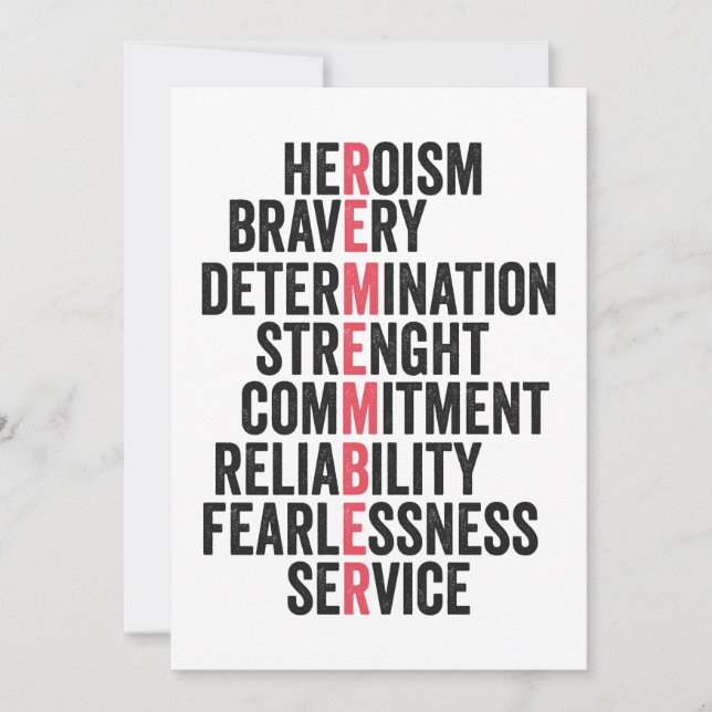 Invitación Día de la Conmemoración del Patriotismo Veterano E (Anverso)