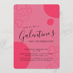 Invitación Día de la Galentina Roja Moderna
