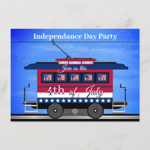 Invitación Día de la Independencia 4 de julio Fiesta BBQ fueg