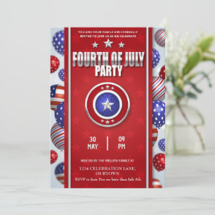 Invitación Día de la Independencia 4 de Julio Patriótico