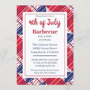 Invitación Día de la Independencia BBQ Colores patrióticos In
